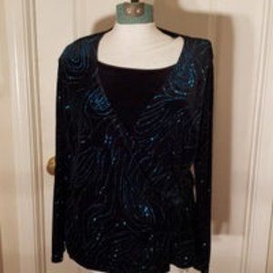 Notations velvet and sparkle evening top
